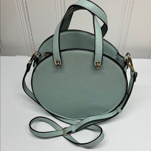 Y2K Minimalist Seafoam Blue Round Crossbody Bag with Short Handles